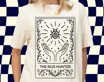 The Bug Hunter Tarot Card Shirt, Cybersecurity Analyst Gift, Ethical Hacker Tee, SOC Analyst, GRC, SRE, Software Engineer Shirt