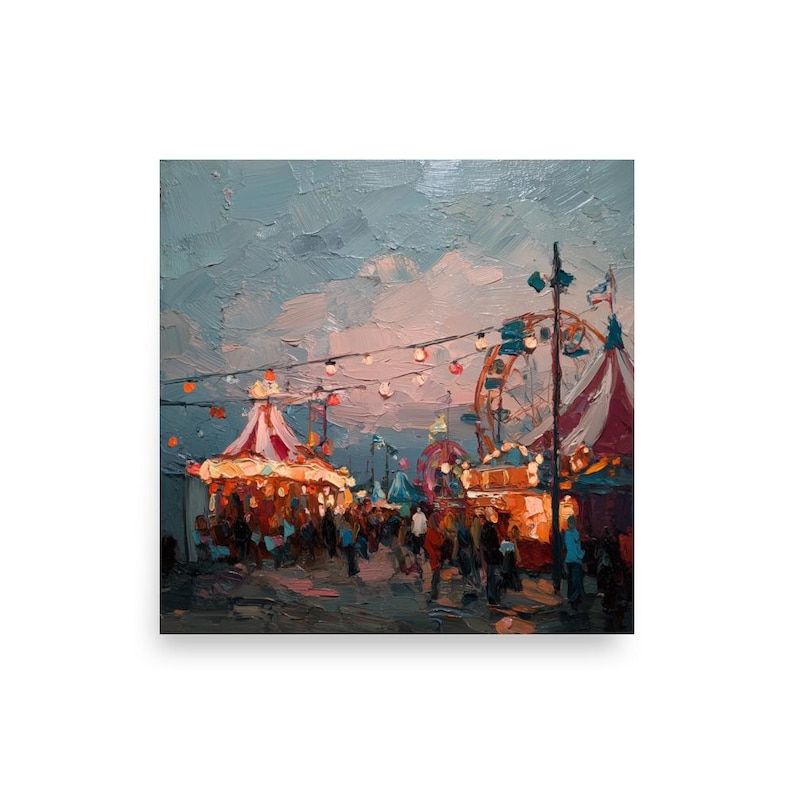 Whimsical Carnival Wall Art Set, Dreamy Carousel Painting Prints ...