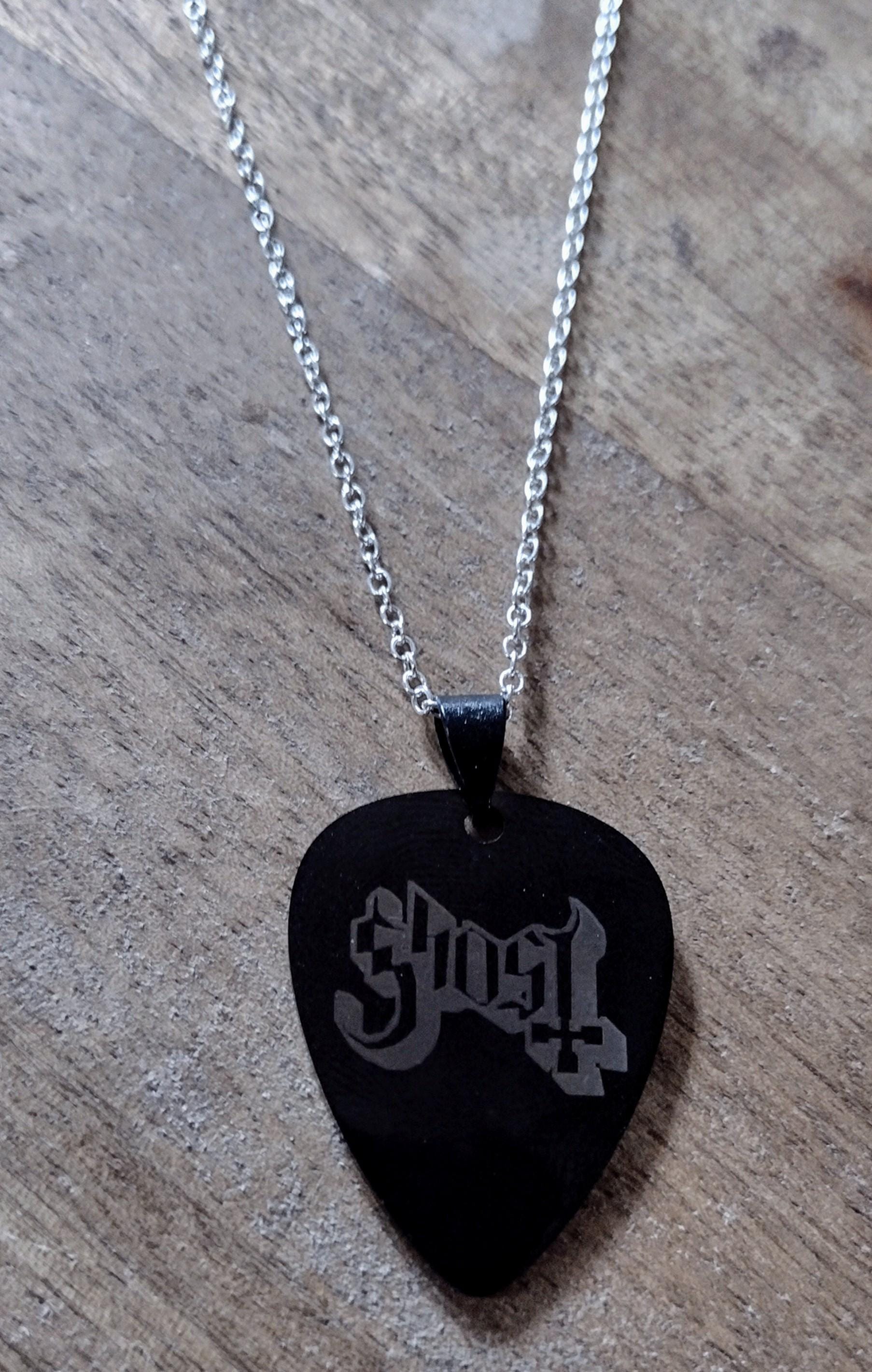 Ghost Alloy Guitar Pick On Sterling Silver Necklace Ghost BC Ghost Band Papa Emeritus Tobias Forge