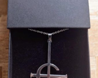 Gift Boxed Alloy & Sterling Silver Ghost Band Ghost BC Ghost Grucifix On A Sterling Silver Chain