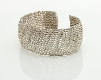 Woven Sterling Silver Cuff Bracelet