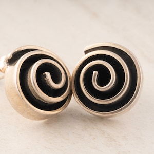 Spiral Vintage Studs, Sterling SIlver, butterfly backs