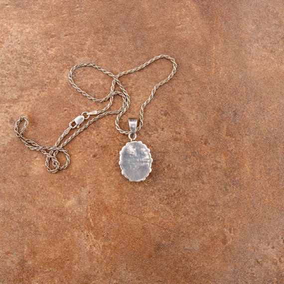 Turquoise & Cornelian Oval pendant with rope chai… - image 5