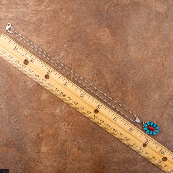 Turquoise & Cornelian Oval pendant with rope chai… - image 4