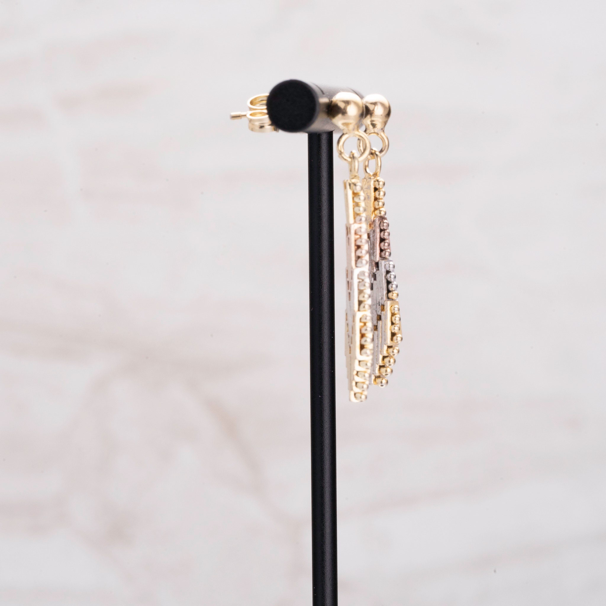 Triple Gold Plated Drop Earrings, Sterling Silver - Etsy