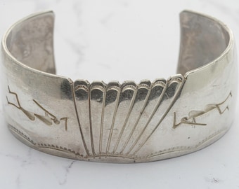 Sterling Silver Vintage kokopelli Cuff Bracelet