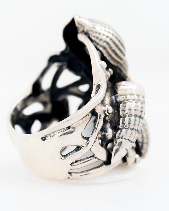 Sterling Silver Conch Shell Statement Ring Ultra … - image 4