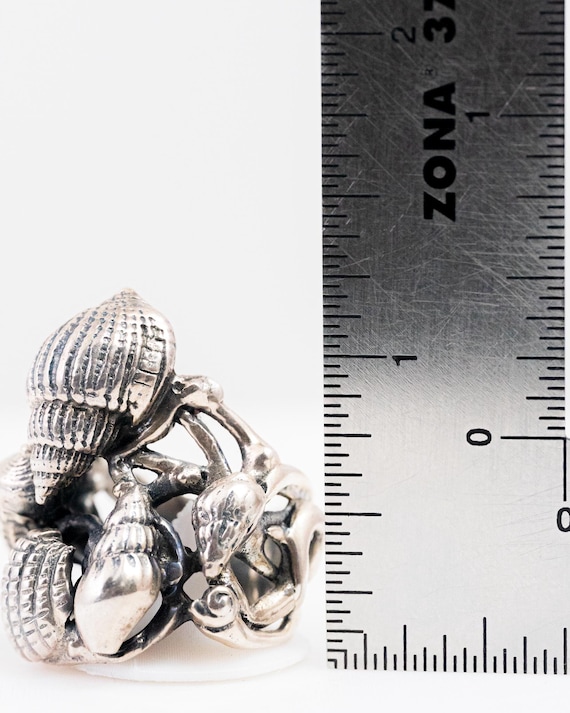 Sterling Silver Conch Shell Statement Ring Ultra … - image 7