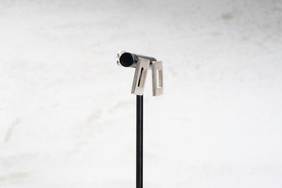 Square Stud Earrings,  sterling silver, butterfly… - image 7