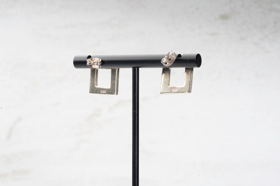 Square Stud Earrings,  sterling silver, butterfly… - image 6