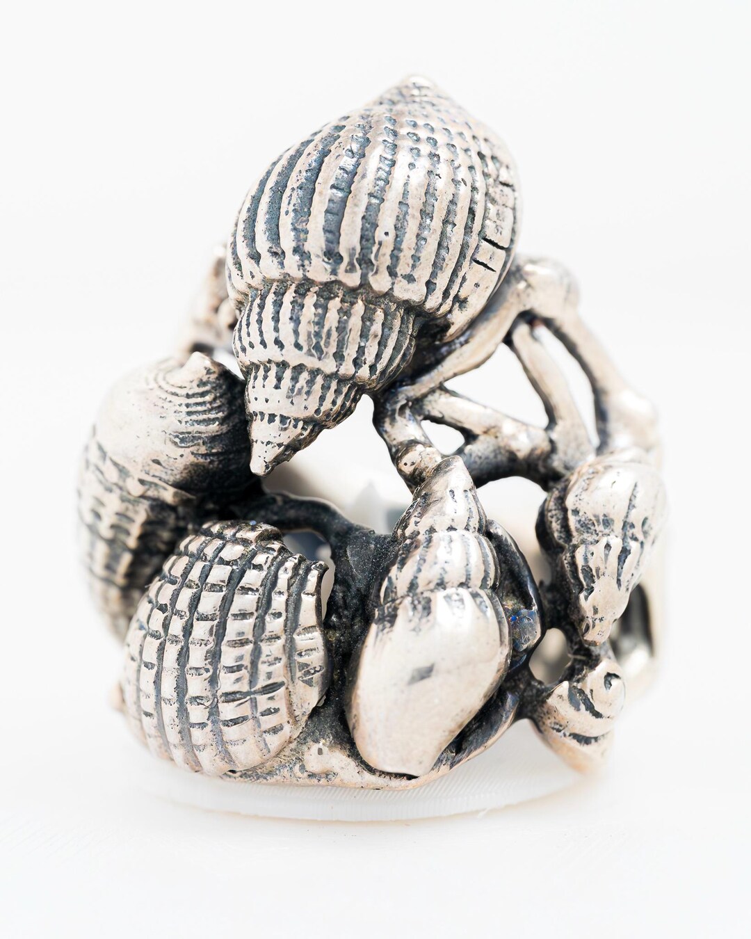 Sterling Silver Conch Shell Statement Ring Ultra Wide Sz 7.5 - Etsy
