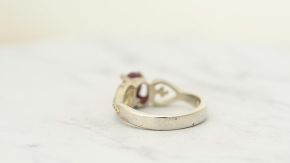 Vintage Sterling Silver Ruby Solitaire, size 6 - image 4