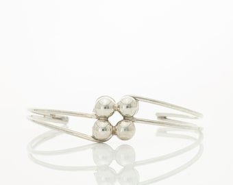 Vintage Sterling silver cuff bracelet w/ four ball center