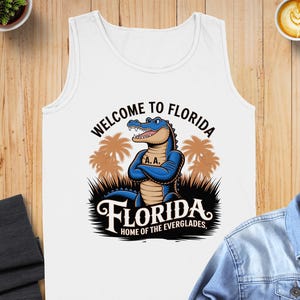 Welcome to Florida Gator Tank Top, Everglades Alligator Tee, Florida Souvenir T Shirt, Funny Vacation Tee, Unique Gift, Florida State Shirt