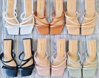 square toe leather sandals