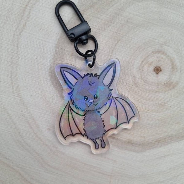 Porte-clés chauve-souris holographique