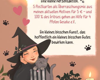 Überraschungstüte 5 Karten Spendenaktion für Tiere in Not
