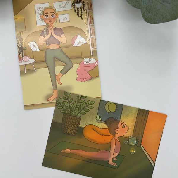 Yoga Pose Teacher Meditation Postcard Set