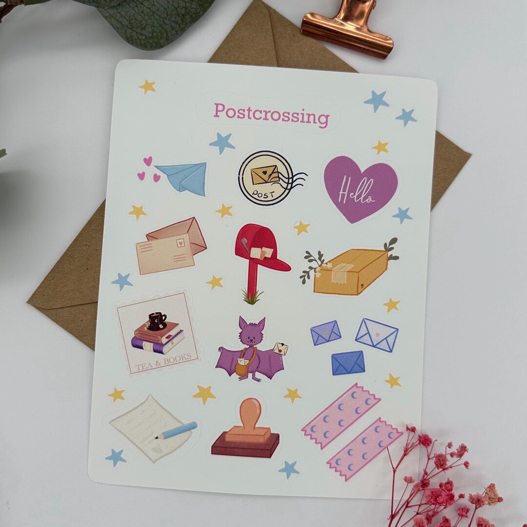 Postcrossing Sticker Sheet Vinyl Water Resistant Etsy Canada