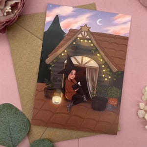 Carta de bruja mágica - leer y relajarse junto a la ventana | Atención plena y amor por los libros