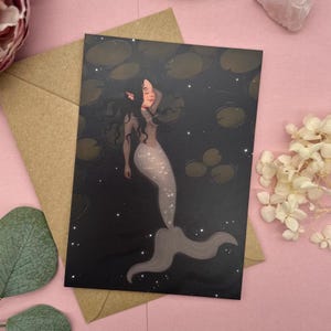 Carte postale illustration sirène