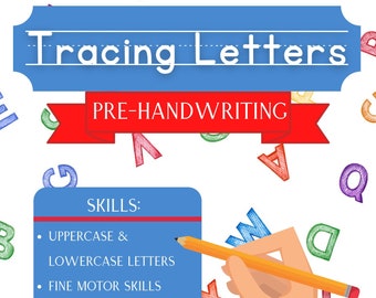 Tracing Letters: Pre-Handwriting Printable PDF Workbook for Ages 3+