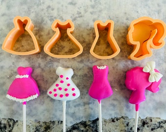 Barbie und Kleider Ausstechförmchen für Cake Pops und kleinere Kekse