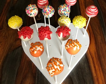 Herz Cake Pop Ständer - Hält 2 Dutzend (24) Cake Pops - 3D Gedruckt