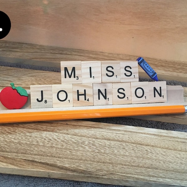 Scrabble Name Tiles Desk Etsy