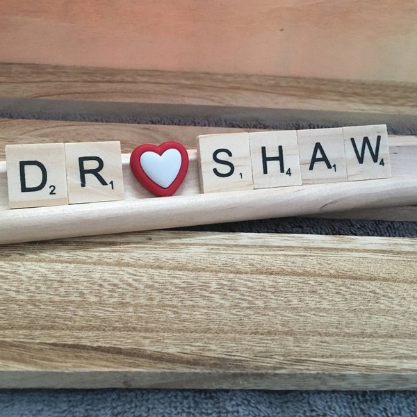 Personalized Doctor Scrabble Tile Name Plates | Custom Gift for Physicians or Doctors | Medicine | Variety of Embellishments to Choose From