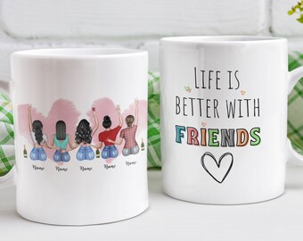 Taza de mejor amigo / Regalo de mejor amigo personalizado / Taza de hermanas del alma / Regalo de larga distancia / Taza de chicas personalizadas / Taza de Besties / Taza de hermana, Taza de amigos