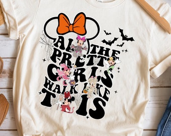 Halloween Chicas guapas caminan como esta camisa Disney Camisa Minnie Mouse Camisa Disneyland Camisa Linda Minnie Mouse Camisa Lindo Texto Camisa personalizada