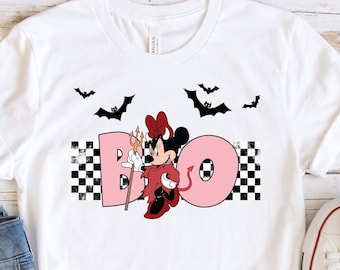 Camisa de Halloween Minnie Mouse Boo, camisa Minnie Custome, camisa espeluznante de Disney, camisa linda de Minnie, camisa de Minnie de Halloween, camiseta linda de Minnie Kids