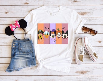 Camisa de cara de Mickey Mouse y sus amigos, camisa del escuadrón de Halloween, camisa de Halloween de amigo, escuadrón, camisas de Disney, camisas familiares, camisas de viaje familiar