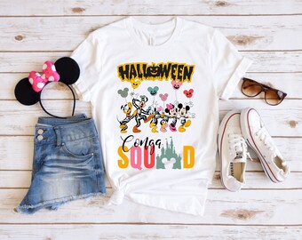 Camisa de escuadrón de Mickey Mouse, camisa de escuadrón de Halloween, camisa de Halloween de amigo, camisa de escuadrón, camisas de Disney, camisas familiares, camisas de viaje familiar