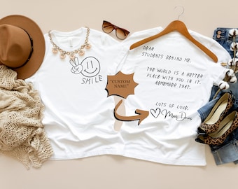 Camisa personalizada de regalo para maestros de escuela, camisa querida persona detrás de mí, camisa de salud mental, camisa de psicólogo escolar de consejero de orientación