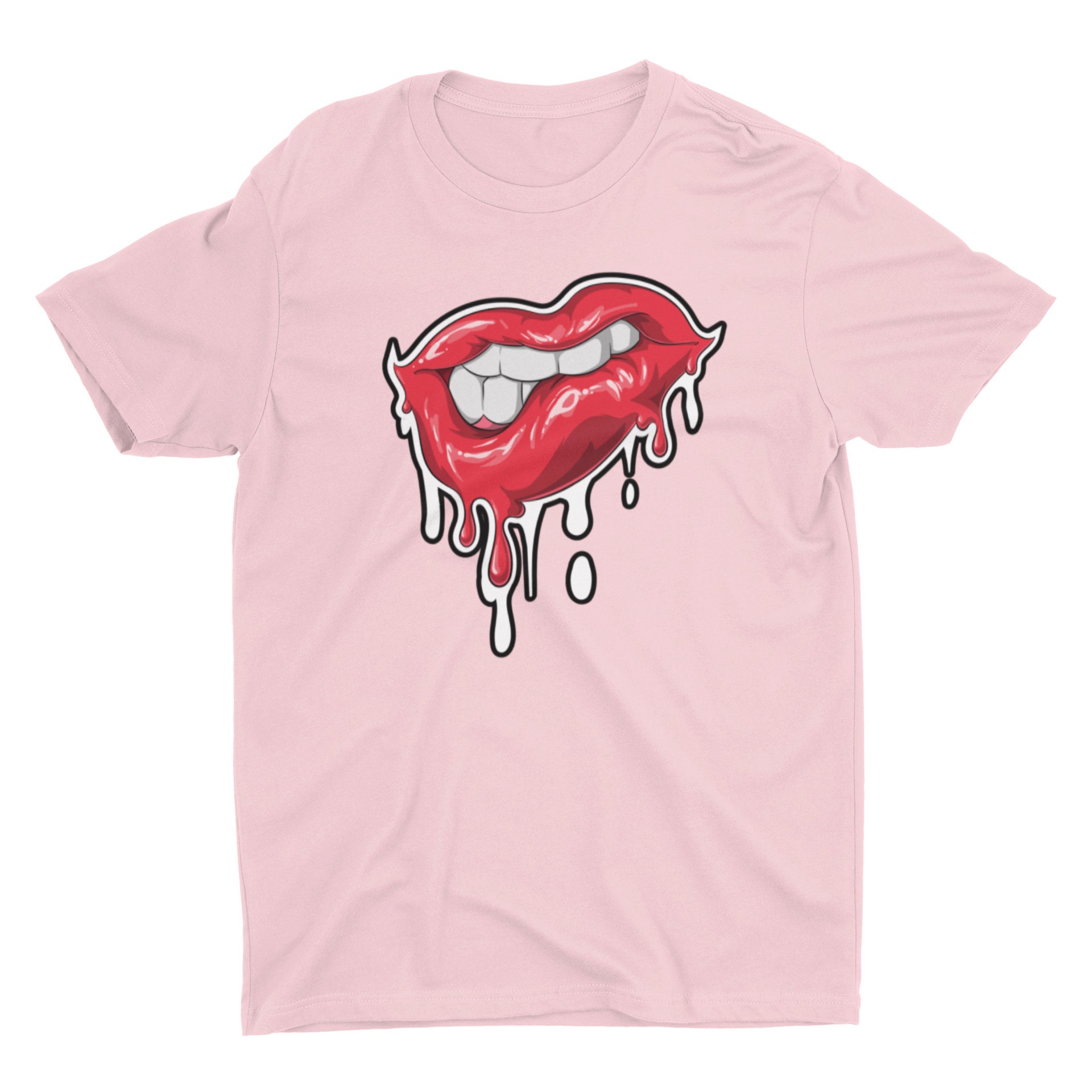 Big Sexy Red Lip Shirt, Red Drip Lips Cartoon Graffiti Style T