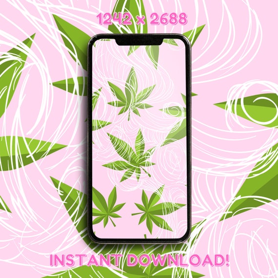 Cannabis Leaf Phone Wallpaper Stoner Girl Background Weed - Etsy
