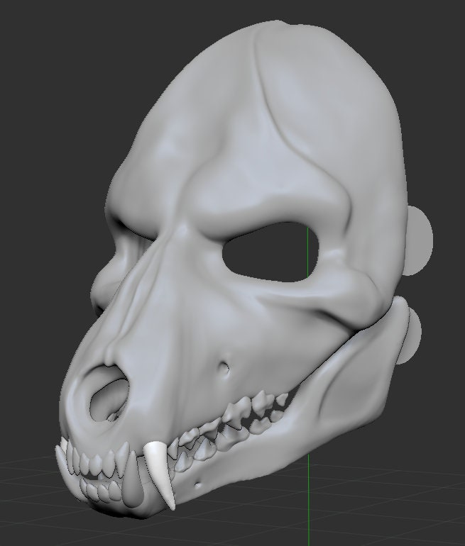 Skull Dog Mask Movable Articulated Jaw Etsy