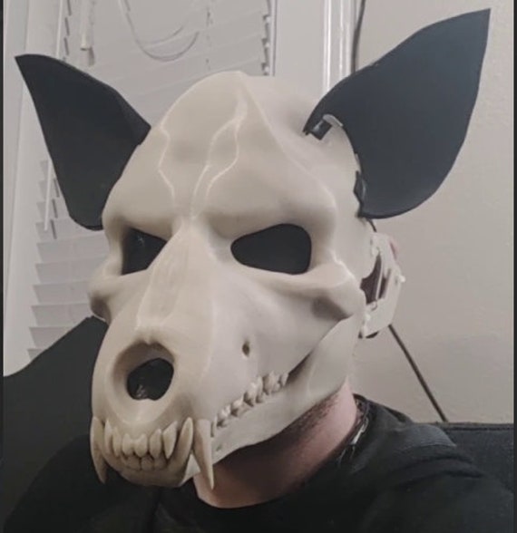 Skull Dog Mask - Movable Articulated Jaw - Etsy