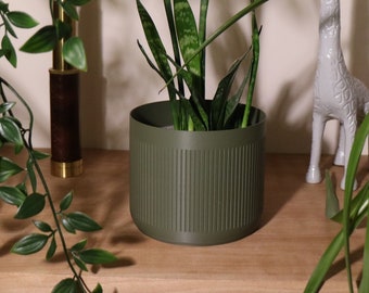 Vaso per piante a strisce stampato in 3D – Plastica biodegradabile ed ecologica