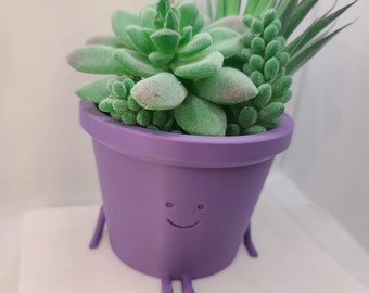 Happy sitting Plant Pot man - Eco-friendly, sustainable, biodegradable plastic - Gift - Present - 3D Printed - 12 colours