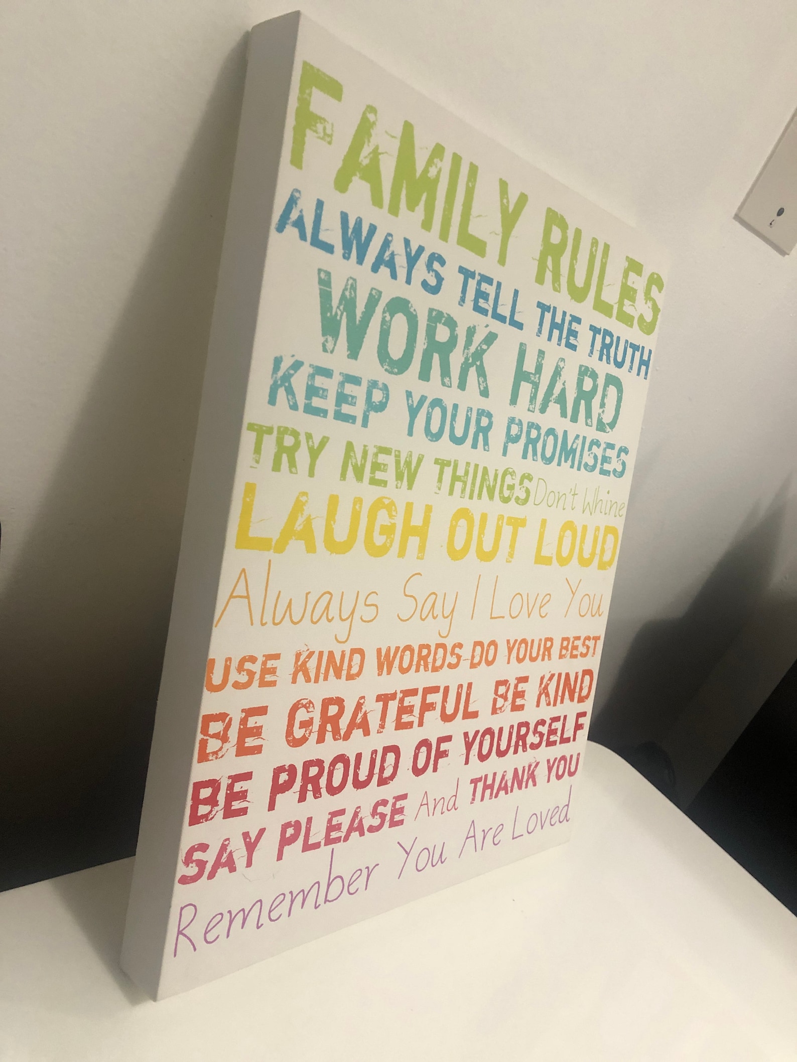 Family Rules Wall Art Canvas Frame. Etsy