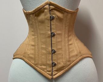 Beige Corset Double Steel Boned Underbust Waist Training Size 18-40"