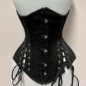 Heavy Duty Steel Boned Underbust Corset with Hip Ties Waist Training Tightlacing 18-40&quot;