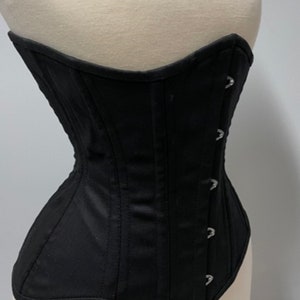 Halloween Korsett Schwarz Baumwolle Unterbrust Stahl Boned Taille Training Gothic Größe 18-40&quot;