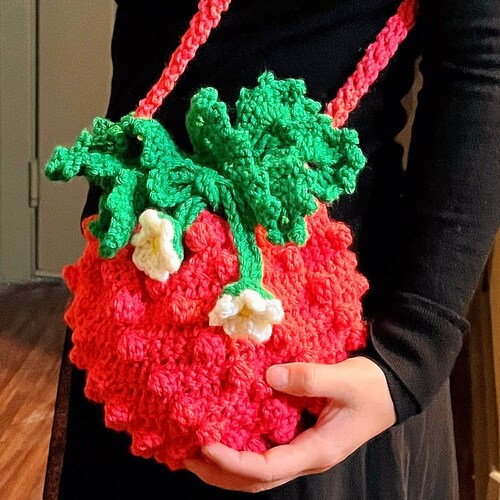 crochet strawberry backpack