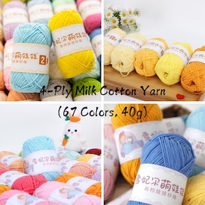 The 4-Ply Milk Cotton Yarn (40g) – Milk Cotton Yarn for Crocheting and Knitting