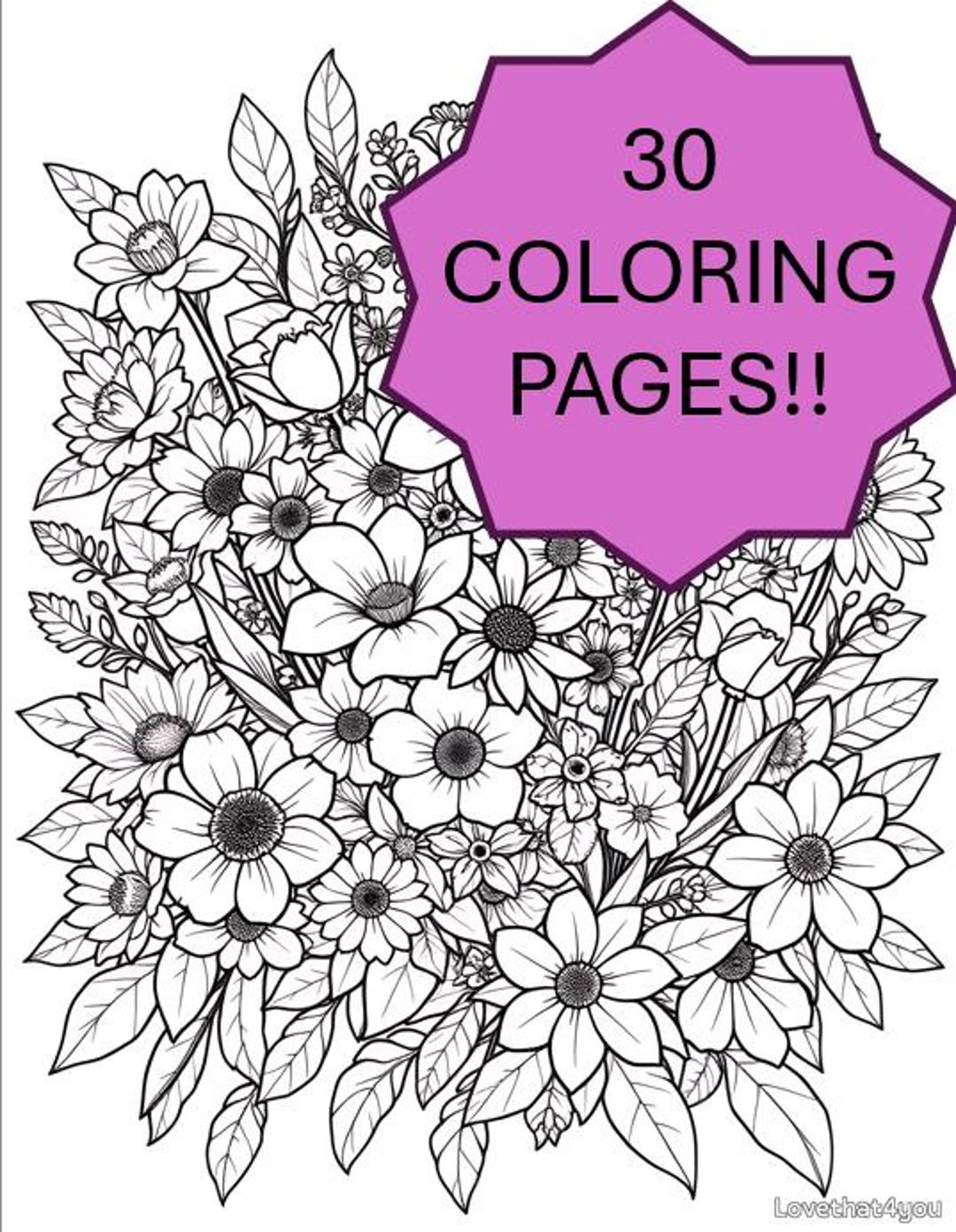 30 Floral Mandala Coloring Pages | Calming Nature Flowers & Leaves ...