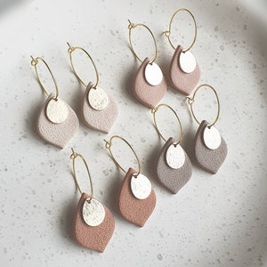 AURORA // Neutral Collection //Autumn Dangle Earrings// Polymer Clay Earrings //Boho Earrings //Minimalist earrings uk// lightweight hoops